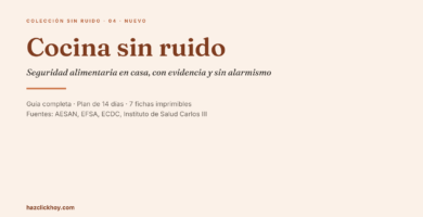 Portada del ebook Cocina sin ruido, guía de seguridad alimentaria en casa